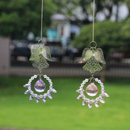 Hanging Crystal Wind Chimes Butterfly Suncatcher Prism Pendant Window Ornaments Home Garden Wall Decorative Wind Chime