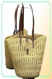 Panier medium bag Linen straw Tote Bags shoulder casual woman039s Large capacity Shopping Bag Beach vacation designer Holiday p9510519