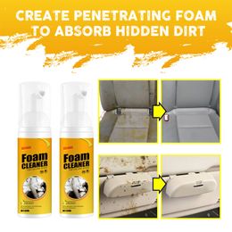 Car Foam Cleaner Interior Panel Seat Leather Ceiling Clean Wash Spray Agent Multipurpose Home Foam Dust Remover 30/60/100/150ML