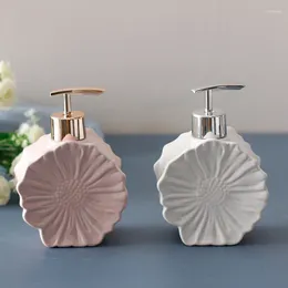 Liquid Soap Dispenser Home Bathroom Supplies Ceramics Hand Sanitizer Bottle Flowers Shell Lotion Press Split Empty