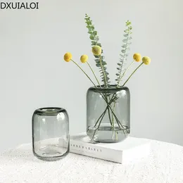 Vases European Creative Simple Glass Vase Decoration Housewarming Gift Home Bedroom Living Room Flower Arrangement