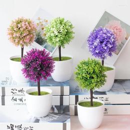 Decorative Flowers Artificial Plants Bonsai Small Tree Pot Fake Potted Ornaments For Decoration Home Party El Garden 1pc