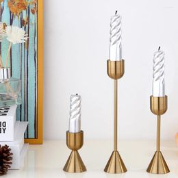 Candle Holders IMUWEN Metal Holder Luxury Copper Candlestick Fashion Pillar Stand Exquisite Candelabra Home Table Decor