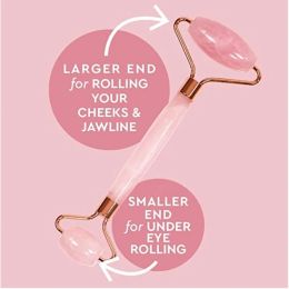 Pink Rose Quartz Jade Massager Roller Gouache Scraper Set Natural Crystal Stone Gua Sha Board Face Roller Skin Care Beauty Tool