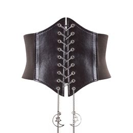 SISHION Chain Corsets Belt for Women VD2597 Black White Purple Steampunk Gothic Gothique Underbust Corset Corselet Feminino