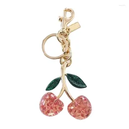 Keychains E0BF Resin Cherry Keychain Bag Charm Accessory Unique Management Hangers