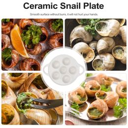 Escargot Dish Plate Snail Baking Ceramic Plates Dishes Cooking Pan Tray Serving Seafood Conch Mushroom Oyster French Snails