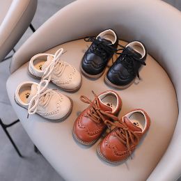 Sneakers New Lace Up Baby Boy Shoes Kids Toddler Soft Sole Antislip First Shoes Birthday Newborn Small Leather Dress Shoes Child G09061