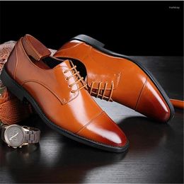 Dress Shoes Classic Man Retro Derby Leather Lace Up Mens Business Office Shoe Fashion Wedding Party Suit Oxfords British Style