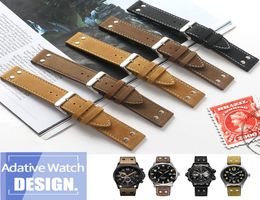 Black Brown Khaki Yellow Genuine Leather Watchband For Hamilton 20mm 22mm Man Watch Strap Bracelet with screw4906481