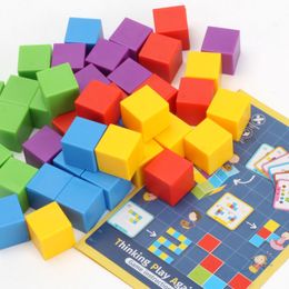 3D Spatial Thinking Building Blocks Cube Rainbow Stacking Blocks Game Math Preschool Learning Educational Toys For Children Kids