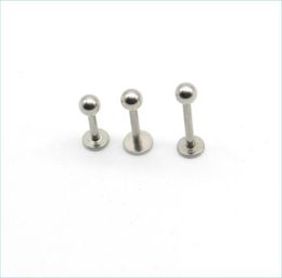 Labret Lip Piercing Jewelry Labret Ring Lip Stud Bar Steel 16 Gauge Body Jewelry liage Tragus Piercing Chin Mjfashion Dhdwp1292079