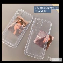 For Samsung Galaxy A50 A42 A41 A32 A31 A30 A20 A21S A21 A20S A12 M12 Phone Case Transparent Wallet Card Package Slots Soft Cover