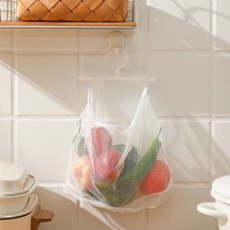 Storage Bags Wall Hanging Net Bag With Carry Handle Multi-use Mesh Sundries Foldable Basket Organiser El Lace