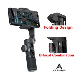 Gimbals AOCHUAN SMART XR Foldable 3 axis Handheld Gimbal Stabilizer Selfie Stick for Smartphone iPhone Xs Max X Samsung Action Camera