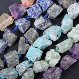 18-28MM Natural Irregular Freeform Raw Stone Rough Lapis Lazuli Amethysts Quartzs Minerals Beads DIY for Jewellery Making 7.5"