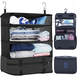 Storage Bags Multi-functional Clothes Organiser 3-layer Hanging Bag Travel Closet Clothing Luggage Organisation