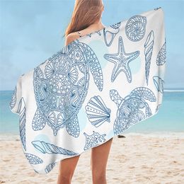 Summer Bath Towel Ocean Microfiber Swim Beach Towel for Adult Marine Animal Shower Towel Killer Whale Pool Towel