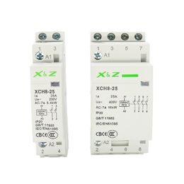 1PCS 2P 16A/20A/25A Ac Din Rail Household Modular Contactor Control Switch 220V/230V 50/60HZ 1NO 1NC 2NO 2NC