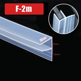 2m F Shape Bath Shower Screen Door Seal Strip For Glass 6mm Seal Gap Home Garden Bath Showers Bathtubs Parts