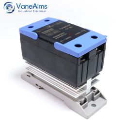 Solid State Relay VaneAims Din Rail Mounting Single Phase SSR With Heat Sink 10A-120A DC Control AC DC Control DC AC Control AC