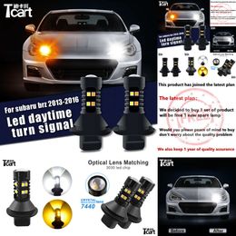 Tcart T20 7440 Bulbs for Subaru Brz 2013 2014 2015 2016 WY21W Switchback LED DRL Turn Signal Light