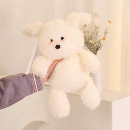 Kawaii Fluffy Hair West Highland Dog White Terrier Plushie Soft Puppy Plush Toy Stuffed Lifelike Animal Appease Doll Pillow