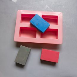 Handmade 4 Holes Square Silicone Soap Mold Soap Crafts Moulds Fondant Cake Baking Cooking Tools Bath Room Supplies