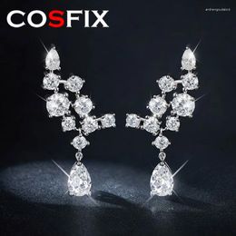 Stud Earrings COSFIX 5 8mm Pear Cutting Full Moissanite Wedding For Women S925 Sterling Silver Drop Water Shape Ear