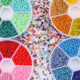 3000-14000PCS 2mm Glass Seed Beads Jewellery Making Supplies DIY Jewelry Needlework Seedbeads for Bracelet Necklace Earrings