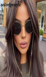 Fashion Metal Irregular Sunglasses with Chain Women 2022 Luxury Brand Trendy Square Sun Glasses for Female Chic Eyewear4465908