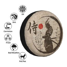 Samurai Japanese Word Spare Tyre Cover for Jeep Hummer SUV RV Camper Car Wheel Protectors Accessories 14" 15" 16" 17" Inch