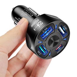 4 Ports Car Phone Charger Adapter PD20W Type-C 5V/2.4A 3USB Car Cigarette Lighter Auto Accessories Replacement for iPhone 14