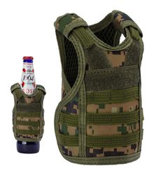 Mini Tactical molle Vest Beer Bottle Vest with Adjustable Straps Beverage Holder for 12oz or 16oz Cans and Bottles2912484