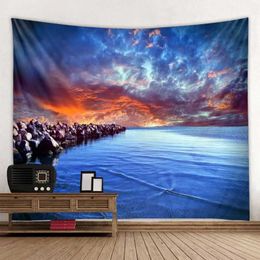 Tapestry Tapestries Landscape Beautiful Seascape Nature Forest Waterfall Wall Hanging Home Art Decor Hippie Boho Yoga Mattress Sheet R0411