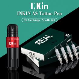 INKIN Tattoo Kit AS Adjustable Strokes Tattoo Pen Machine 50 Pcs Assorted Sizes Cartridge Needles for Tattoo Artist Supplies