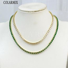 Chains 3 Pieces Tennis Necklace Zirconia Crystal Collar Women Jewelry Zirconis Stone Jewels Femal Gift 52785