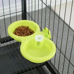 New Hangable Double Dog Bowls Automatic Feeder Water Dispenser Pet Feeding Dish Feeder Plastic Water Feeding Food Container