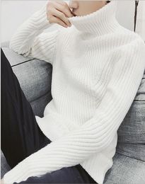 White Black Turtleneck Sweater Men Pullovers Winter Thicken Cashmere Mens Knitted Jumpers Male Turtle Neck Sweater Pull 2010081523547