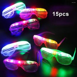 Party Decoration 15 Pairs LED Neon Glasses Glow In The Dark Vibrant Color Shutter Flashing Eyewear Kids Adults Birthday Gifts