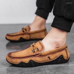 Casual Shoes Leather For Men Summer Loafers Driving Slip On Mens Moccasins Dress Business Sneakers Zapatillas