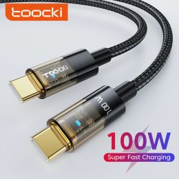 Toocki 100W 5A PD USB C to USB Type-C Cable Quick Charge QC4.0 Type-C USBC Fast Charge Data Cord For Huawei P30 Samsung Xiaomi