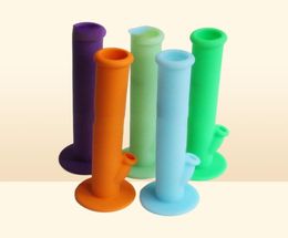 DHL silicon water pipes nine Colours for choice glass bongs pipe silicone bubbler bong3712640
