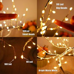 LED Fairy Night Lights Tree Lamp 8 Modes USB & Battery Operated Night Lamp Christmas Bedroom Bedside Wedding Room Decoration