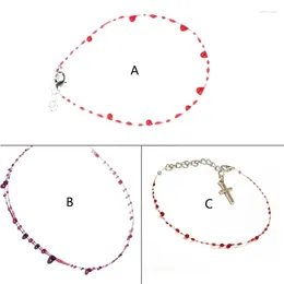 Choker Blood Drop Bracelet/Necklace Pendant Necklace Alloy Material Women Girls Chain Necklaces Party Jewellery 10CF