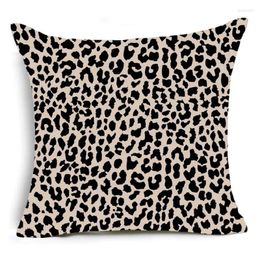 Pillow Animal Print Leopard Cover Personalised Sofa Decoration 45X45 Square Velvet Linen Tiger Pattern J1802