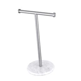 T Shape Bath Towel Stand Towel Organiser Rack with Round Base Towel Bar Rack