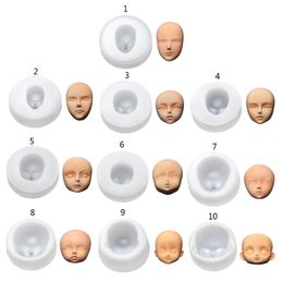 3D Baby Face Soft Clay Ceramic Mold Dolls Face Silicone Mold Cake Decorating Tools Chocolate Candy Cupcake Topper Clay Soap Mold