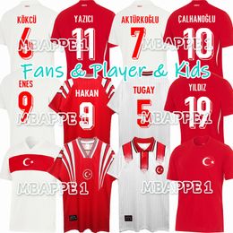 2024 Turkey Soccer Jerseys Euro Cup 1996 Hakan TUGAY Burak Kenan Karaman Hakan Calhanoglu Zeki Celik Sukur Ozan Kabak Yusuf Yazici Turquia Football Shirt