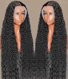 Transparent Lace Front Human Hair Wigs Kinky Curly Brazilian Deep Wave Frontal Wig For Women PrePlucked Closure8133254